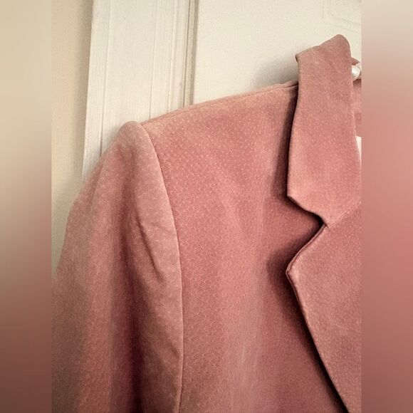 VTG Bagatelle Pale Pink Suede Blazer Size 16 L/XL - Picture 6 of 16